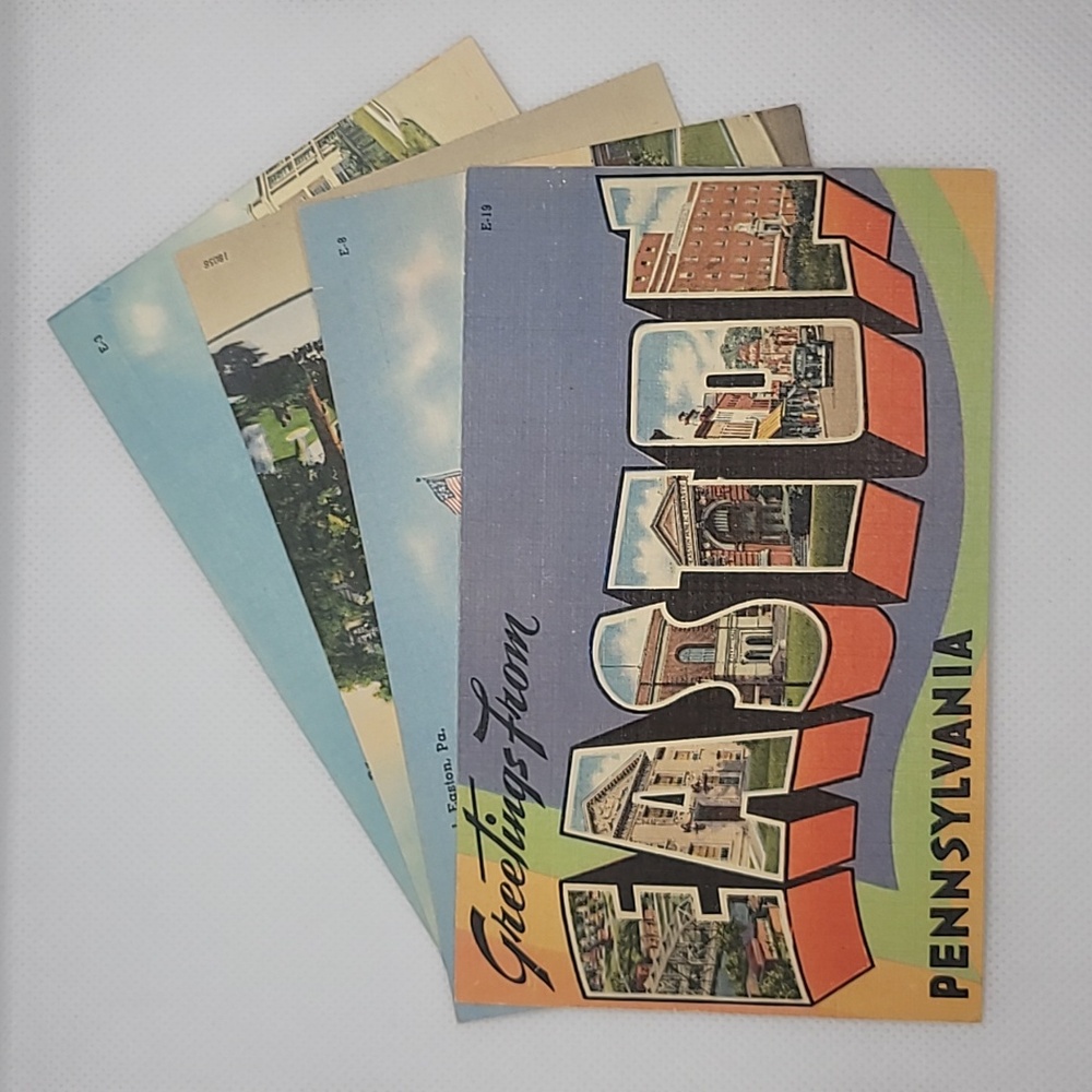 (4) Vintage Pennsylvania Linen Postcards